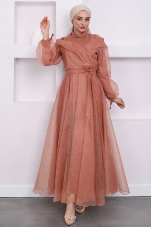Princess Hijab Dress - Peach