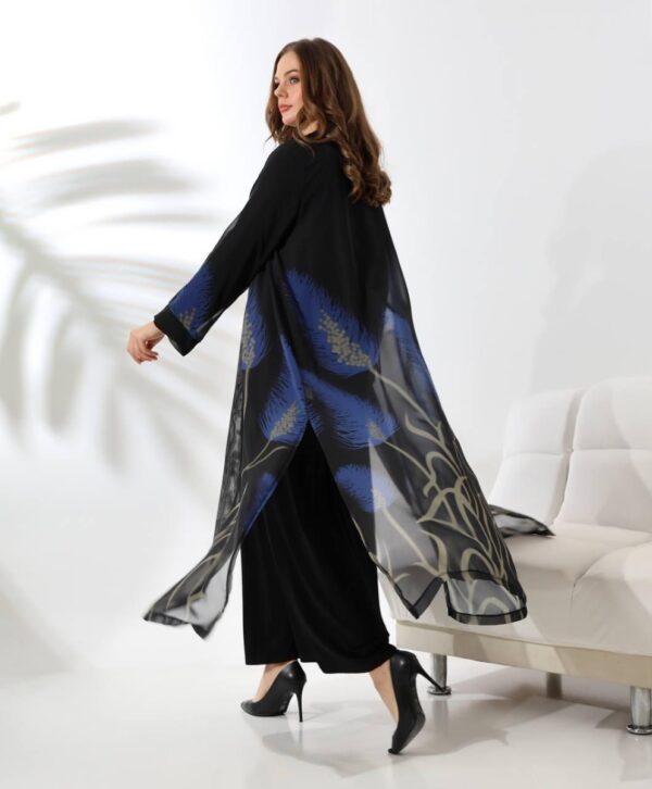 Royal Blue Two-Piece Abaya - Image 2