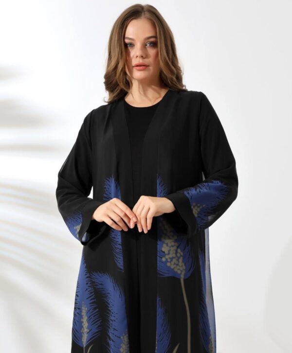 Royal Blue Two-Piece Abaya - Image 4