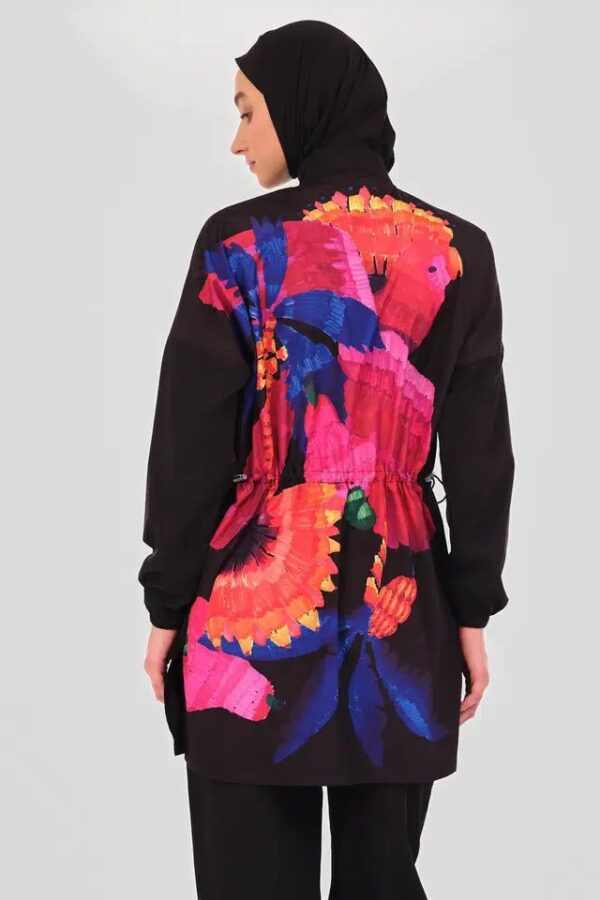 Black Burkini featuring colourful design
