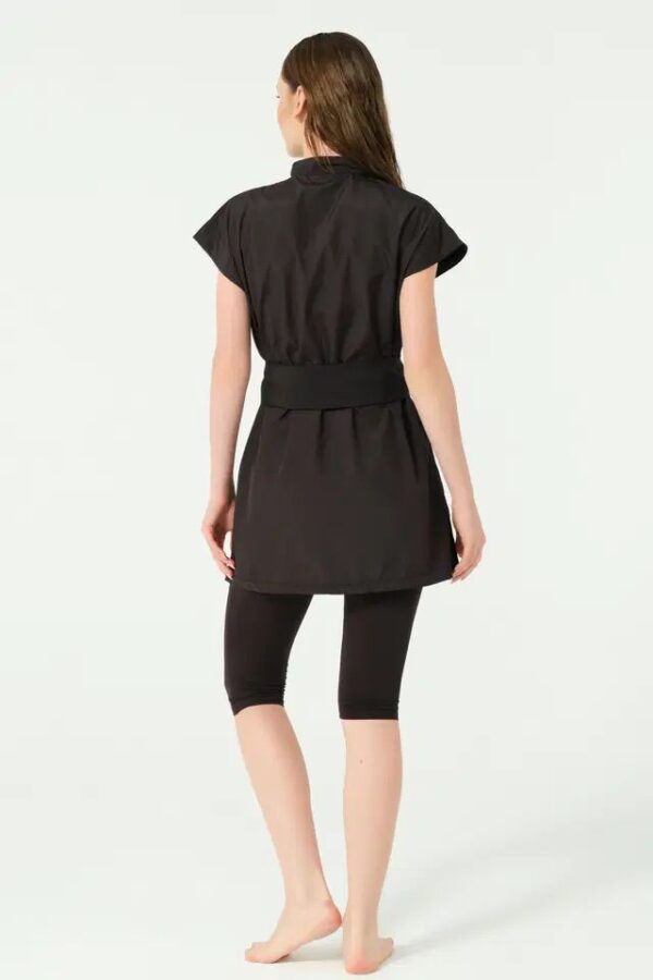 Black Short Sleeve Modest Swimsuit for Youth and Adults - 2 Piece - Image 3