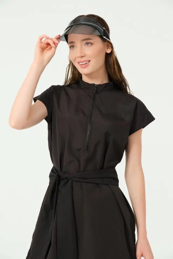 Black Short Sleeve Modest Swimsuit for Youth and Adults - 2 Piece - Image 4