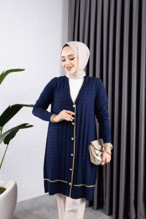 Knitted Royal Navy Blue Jacket