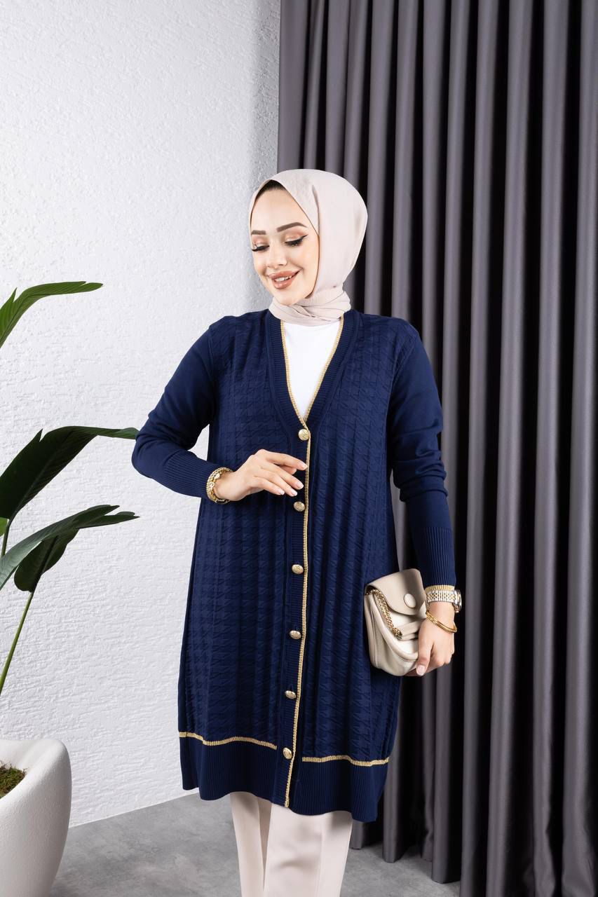 Knitted Royal Navy Blue Jacket