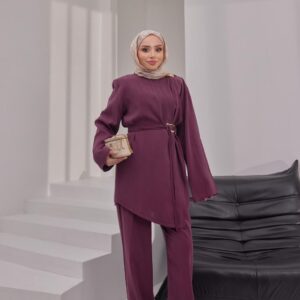 Deep Plum Modal Tunic-Pants Set
