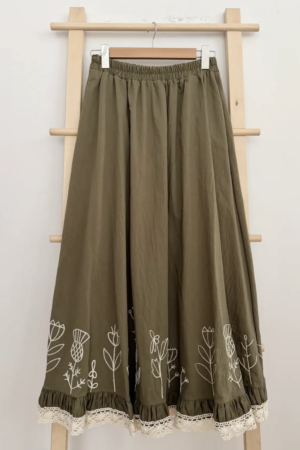 Floral Embroidered Maxi Skirt