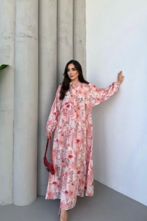 Blush Floral Modest Summer Dress