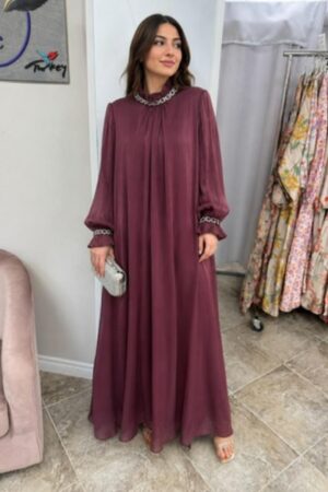 Glow Pleated Evening Hijab Dress