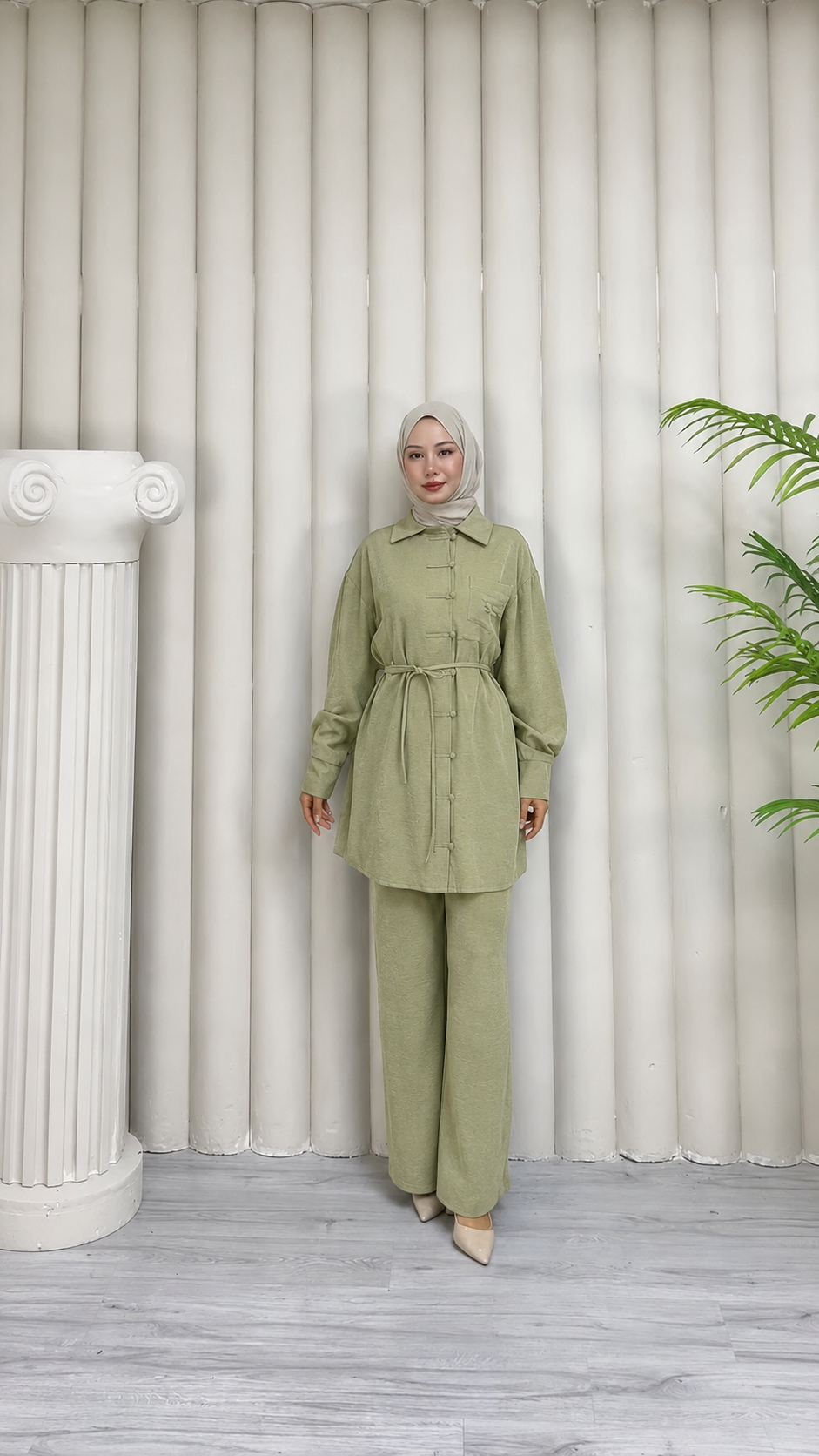 Belted Modest Two Piece Set - Image 6