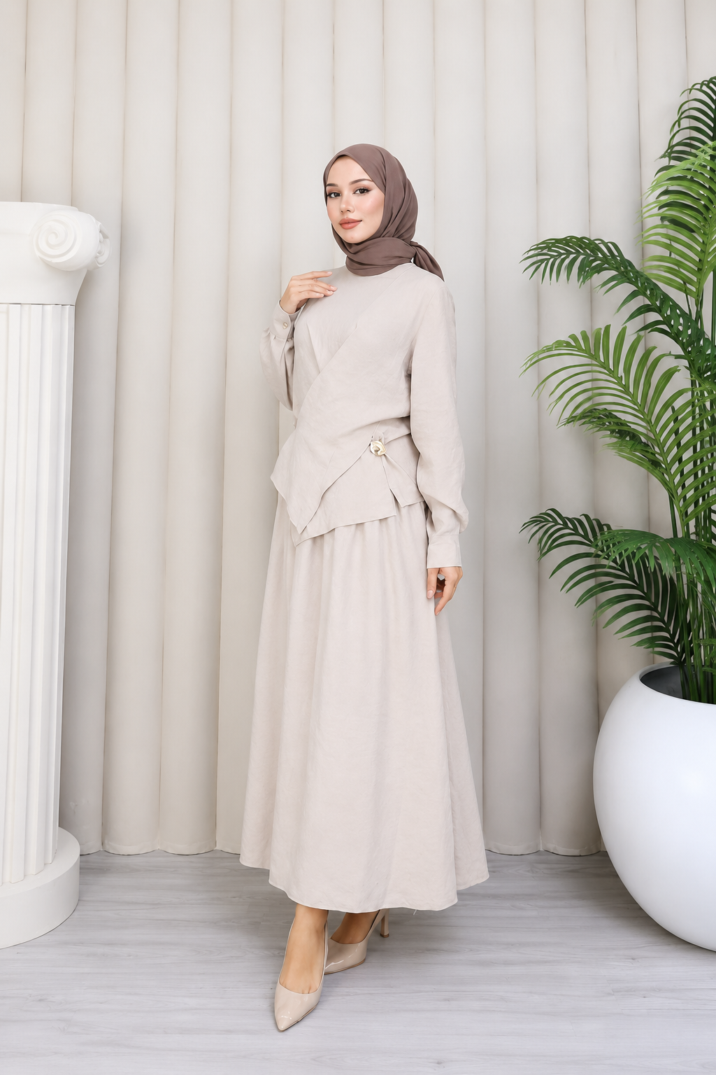 Cross Wrap Modest Two Piece Set - Image 4