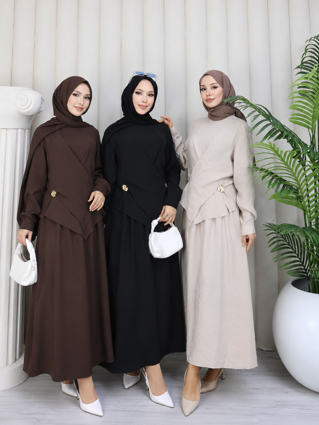 Cross Wrap Modest Two Piece Set