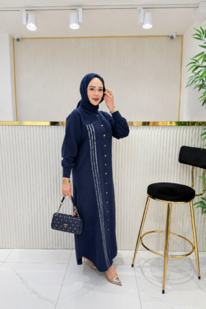 Organic Cotton Button-Front Abaya