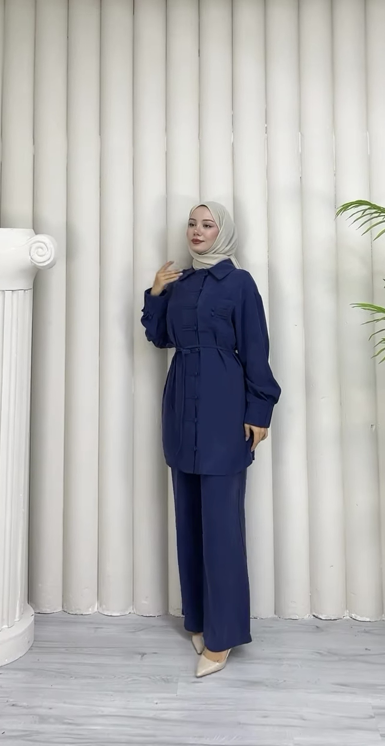 Belted Modest Two Piece Set - Image 4