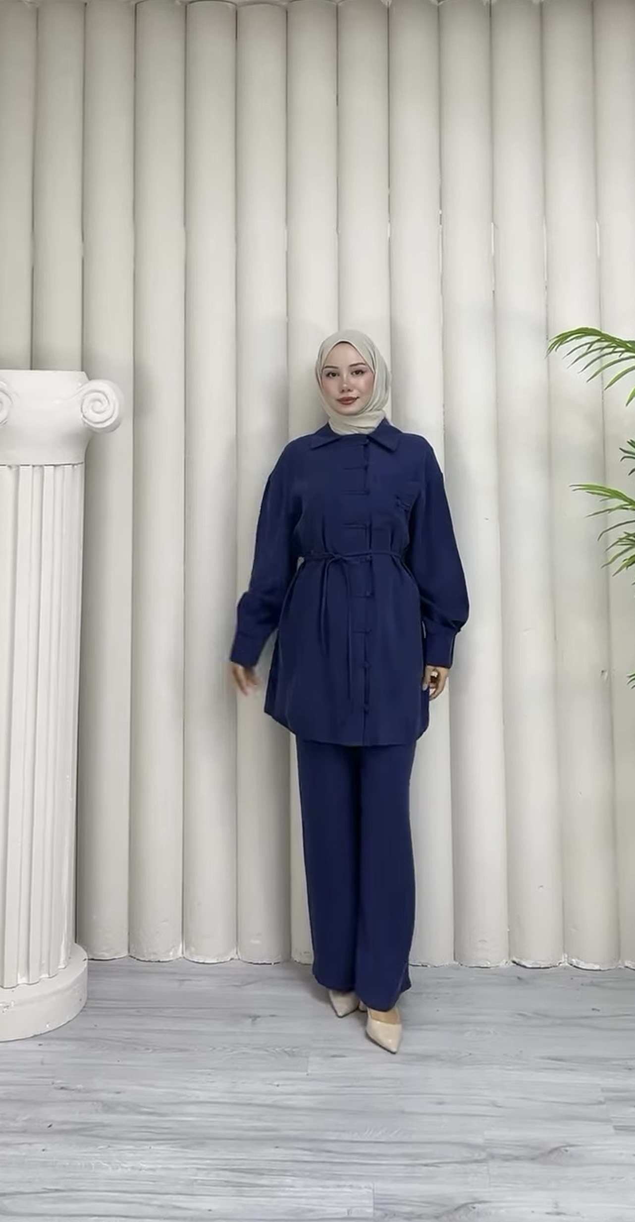 Belted Modest Two Piece Set - Image 3