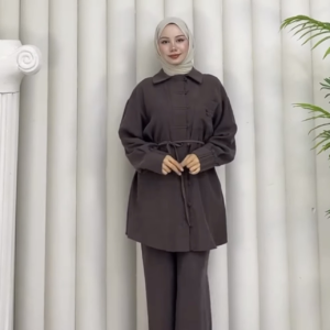 Belted Modest Two Piece Set