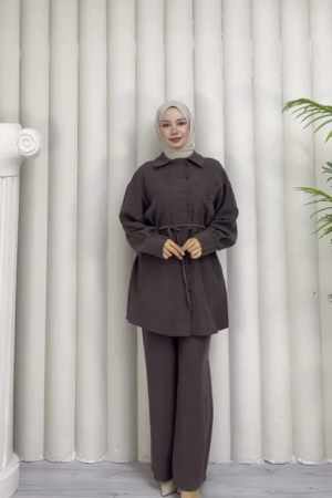 Belted Modest Two Piece Set