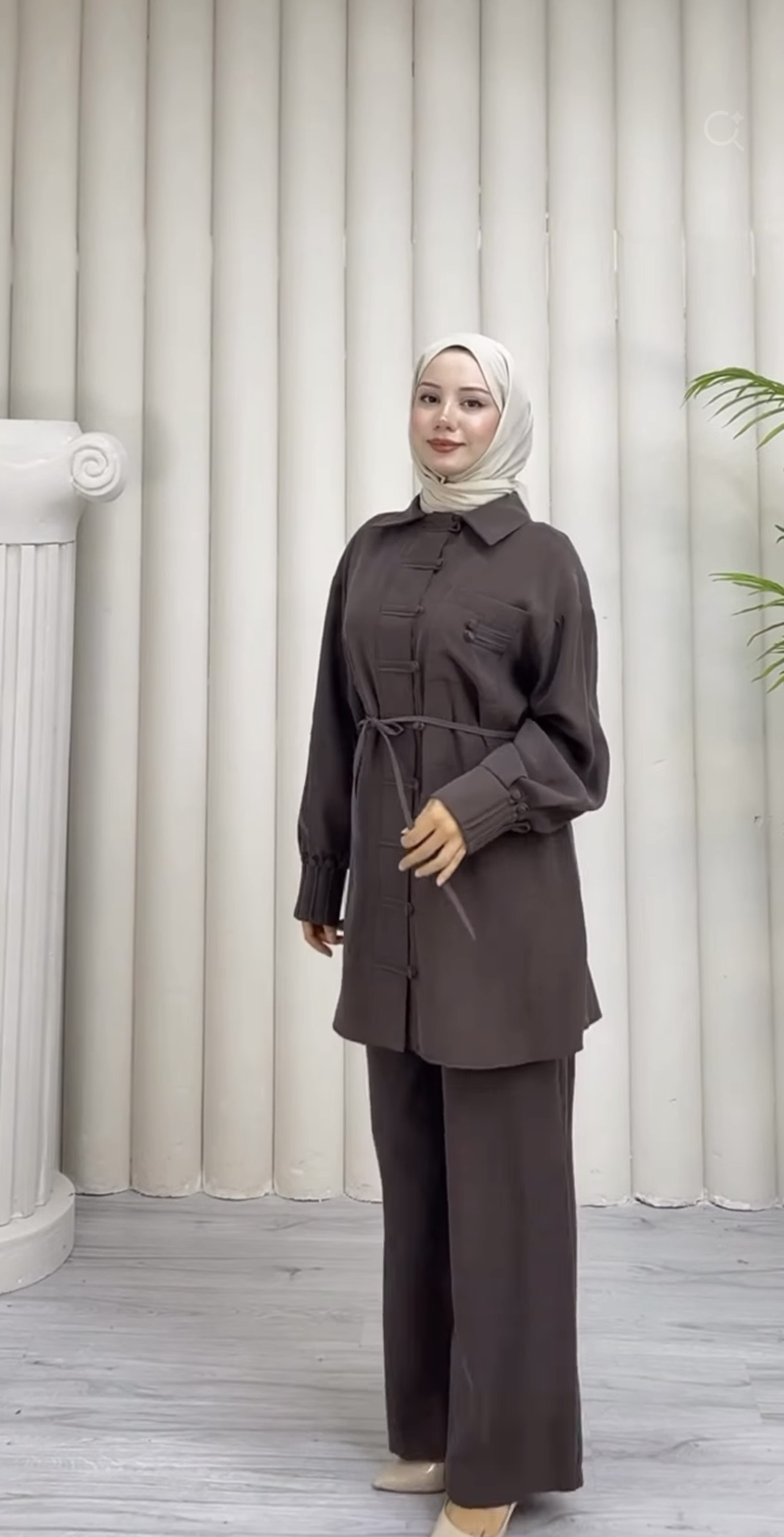 Belted Modest Two Piece Set - Image 2