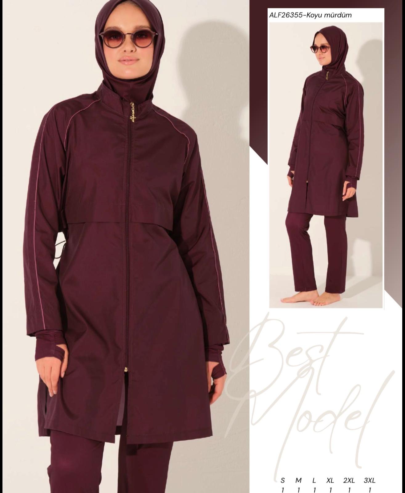 Plum Quick-Dry Modest Swimwear Set