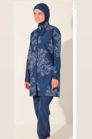 Navy Floral Modest Swimwear Set