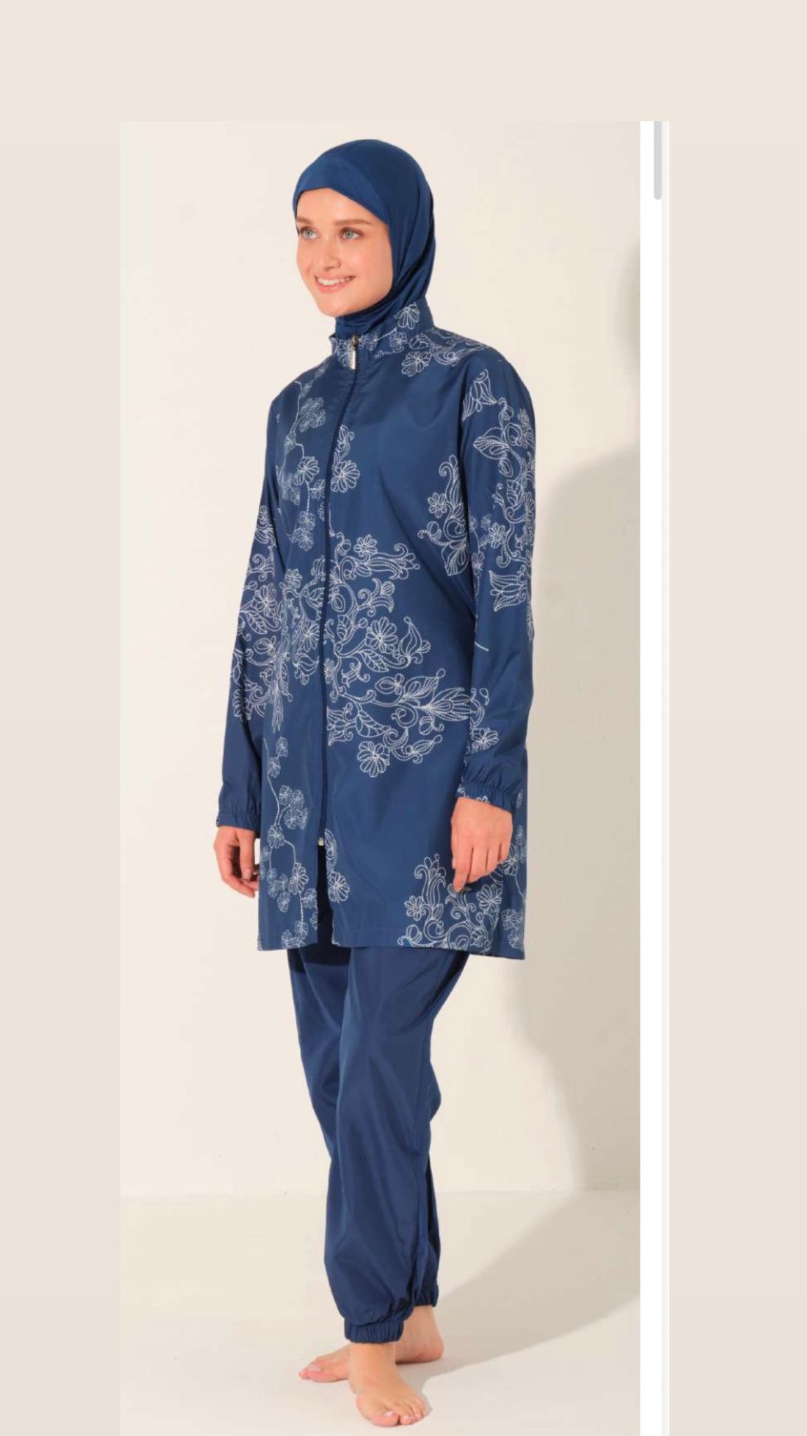 Navy Floral Modest Swimwear Set