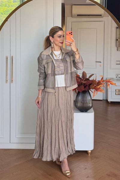 Floral Detail Jacket & Skirt Set - Image 6