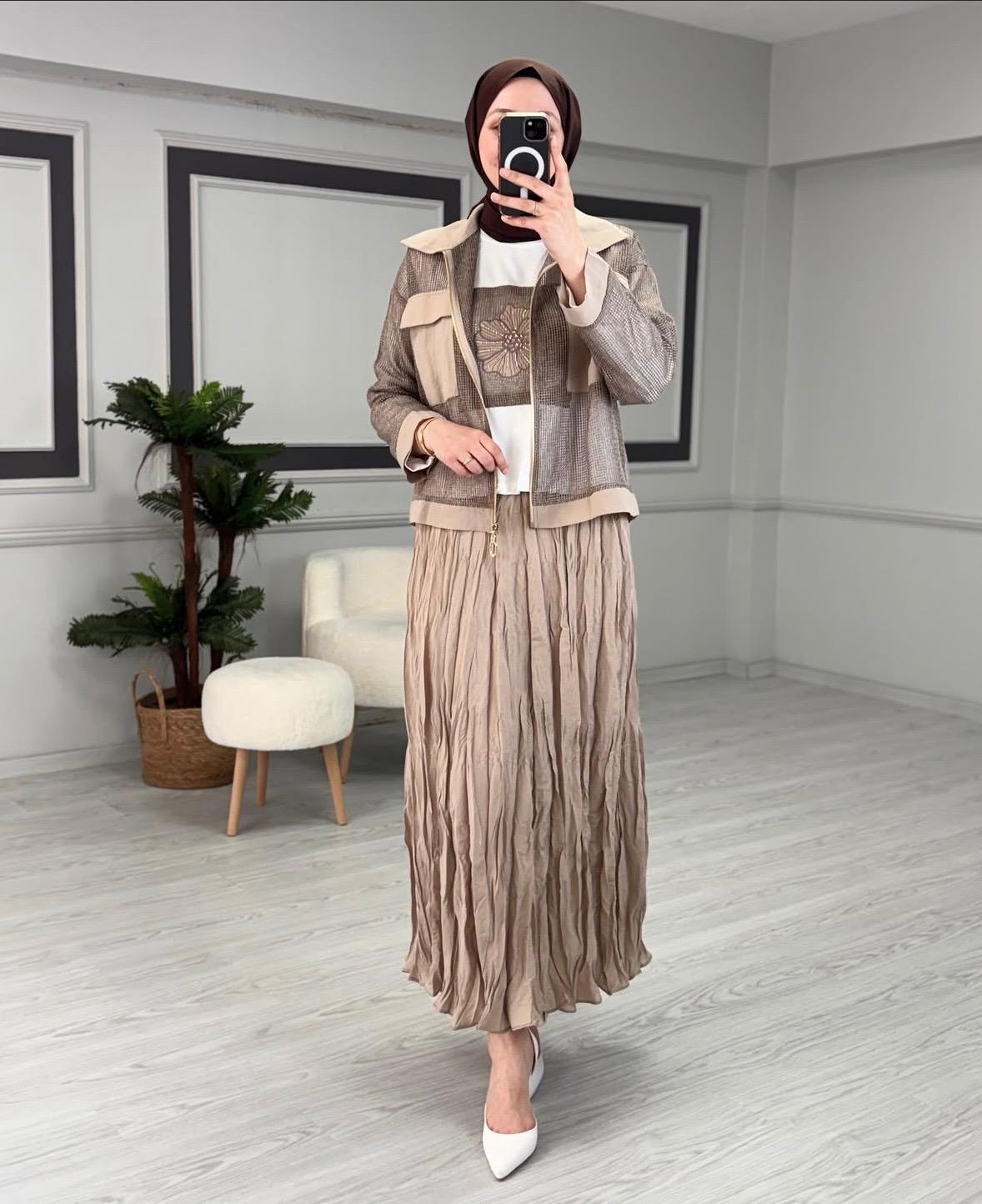 Floral Detail Jacket & Skirt Set - Image 5
