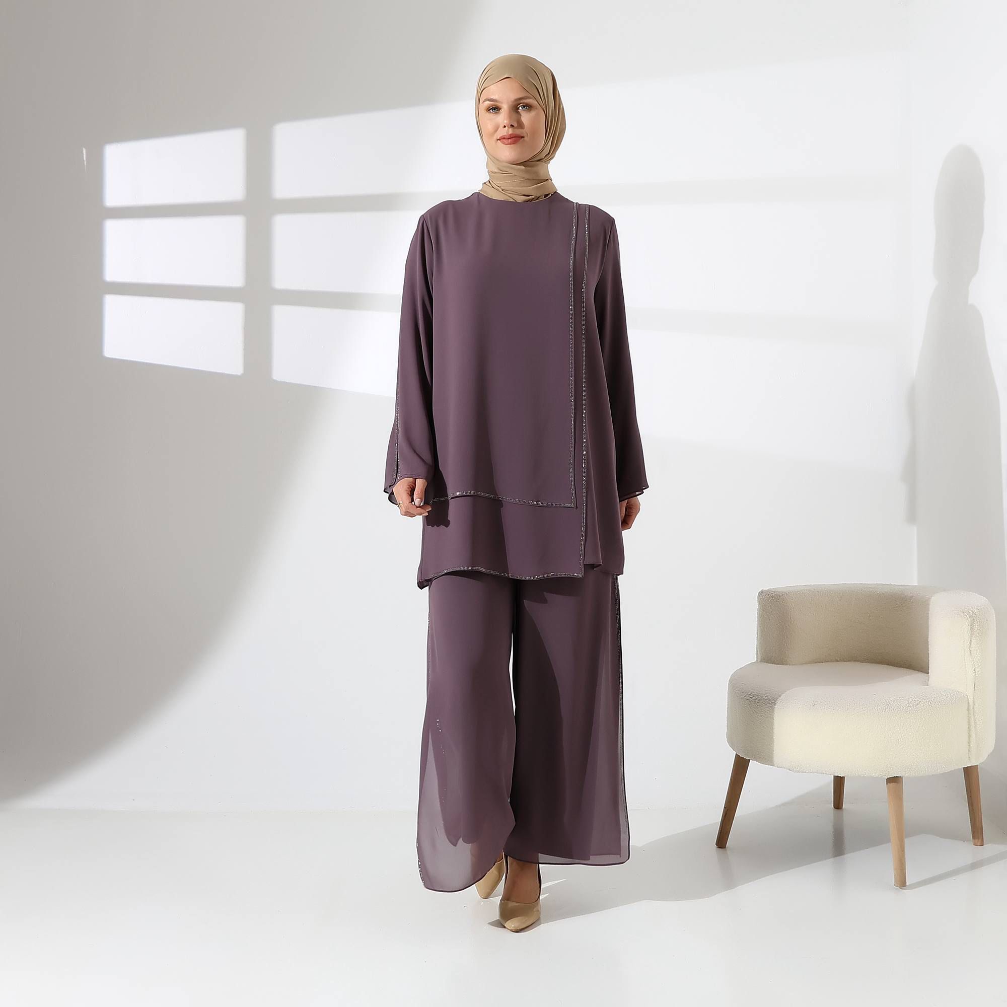 Chiffon Elegant Two-Piece Set - Image 2