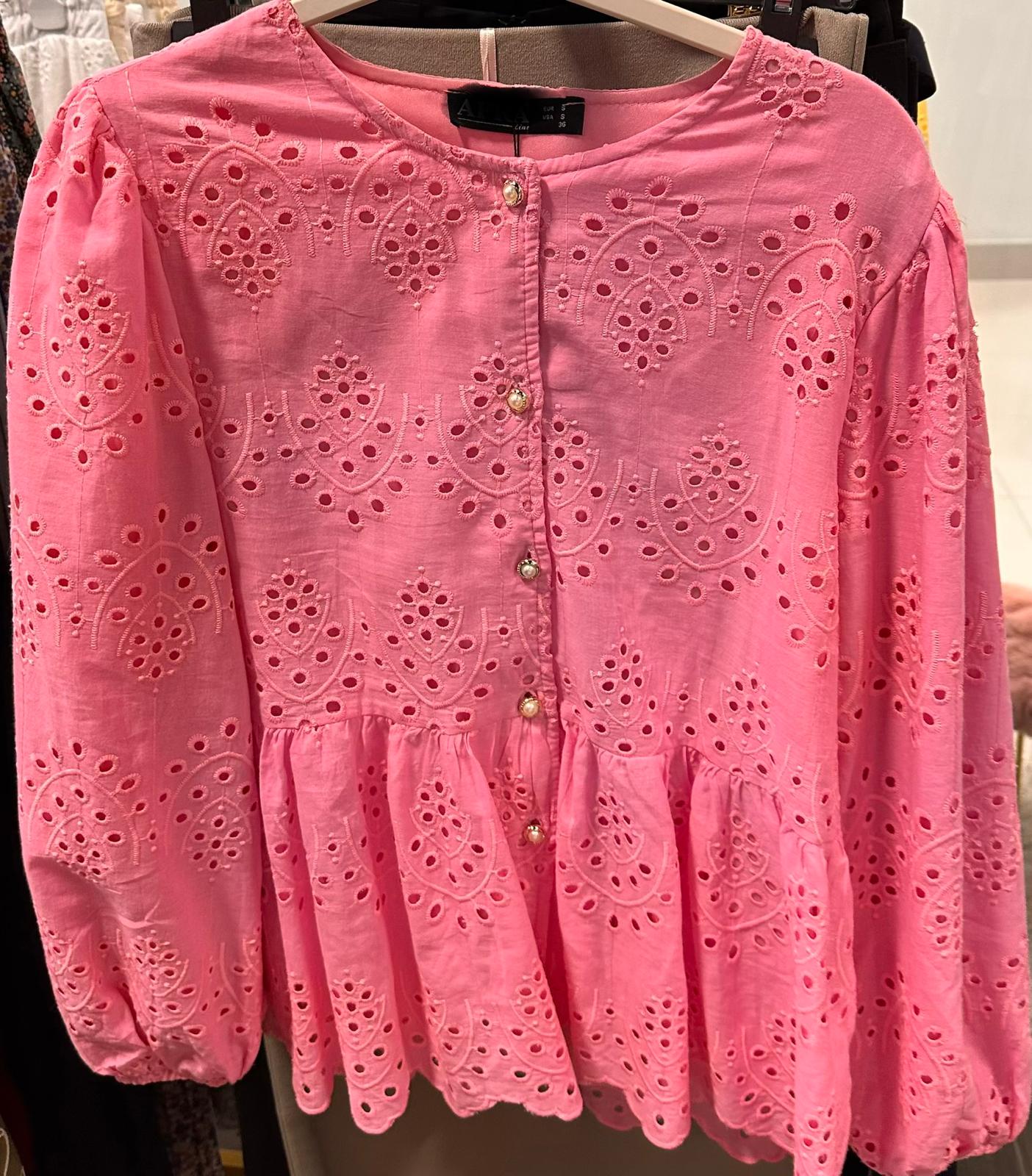 Broderie Lace Peplum Tunic Blouse - Image 16