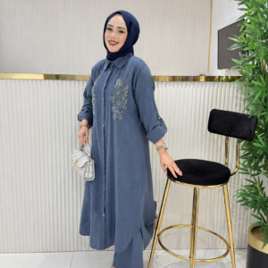 Embroidered Linen Two Piece Set