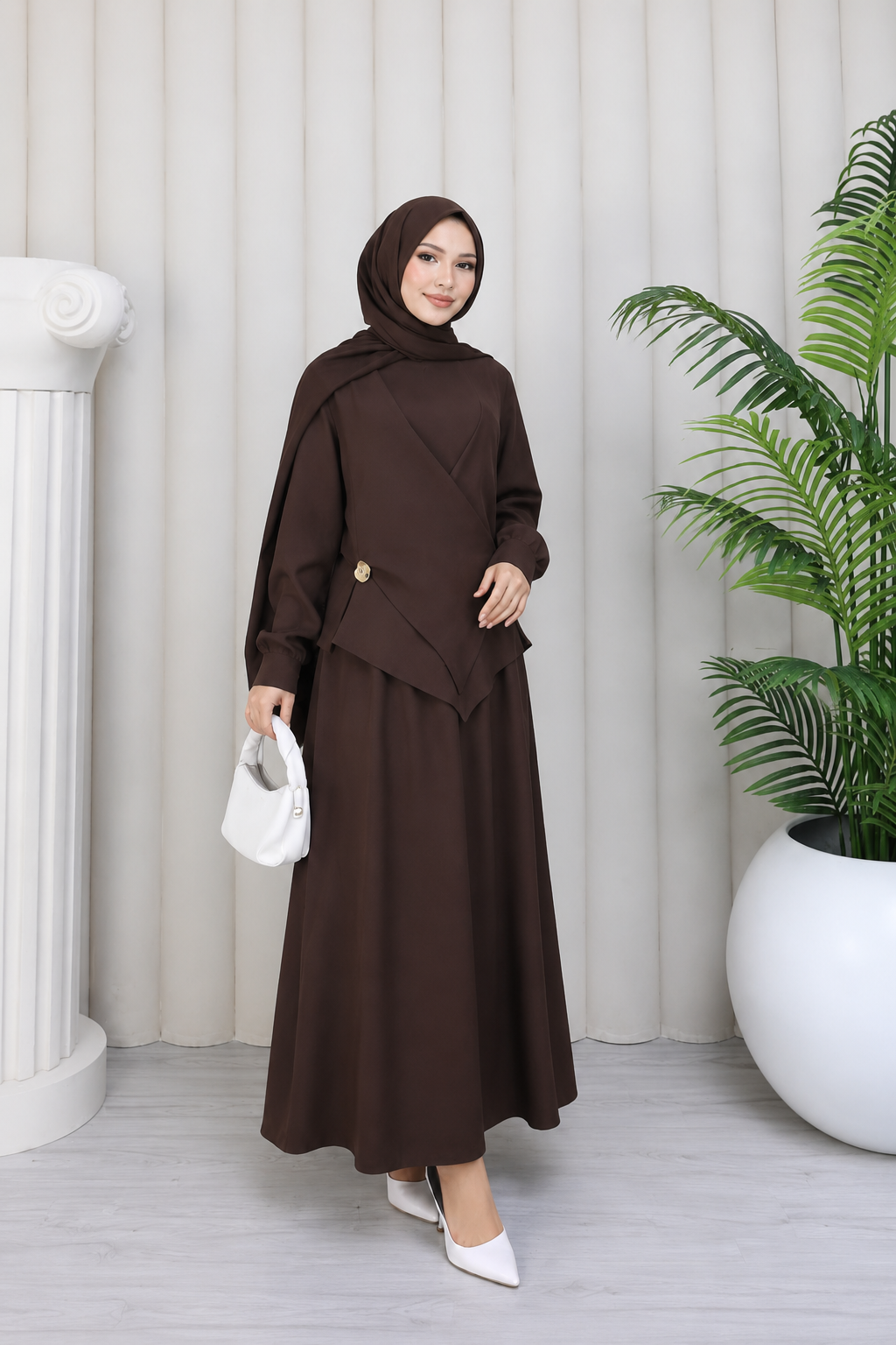 Cross Wrap Modest Two Piece Set - Image 2