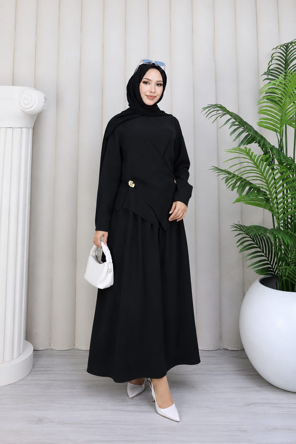 Cross Wrap Modest Two Piece Set - Image 3