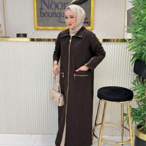 Lightweight Waffle Zip-Up Longline Overcoat