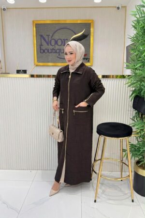 Lightweight Waffle Zip-Up Longline Overcoat