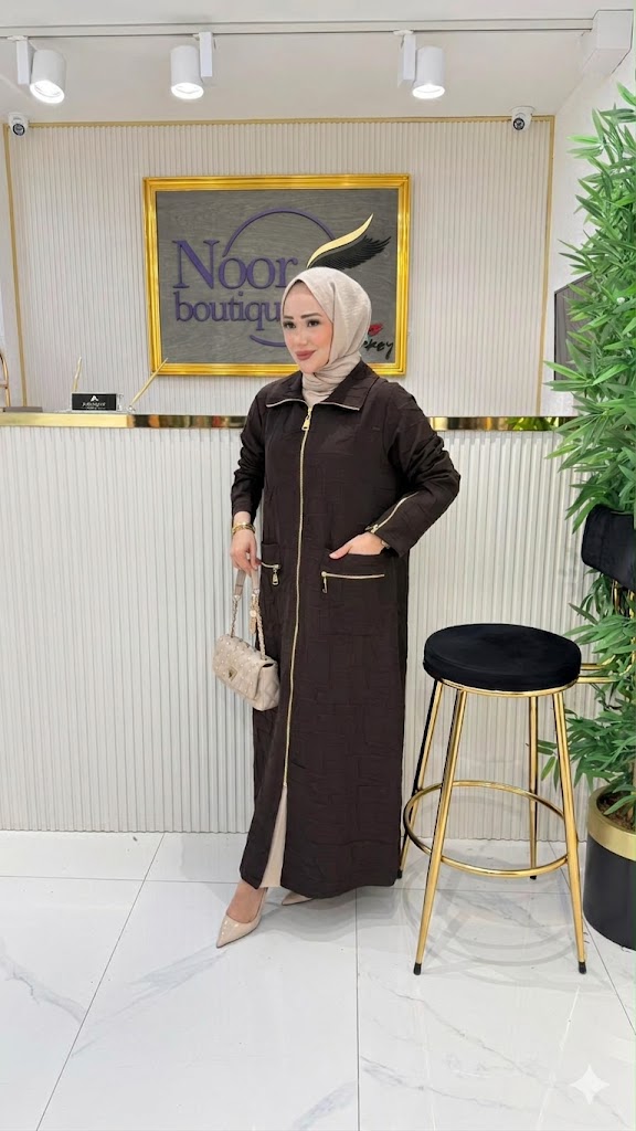 Brown Lightweight Waffle Zip-Up Longline Overcoat