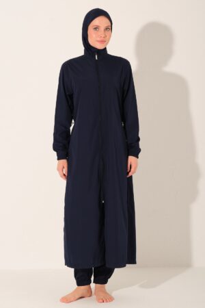 Lycra Modest Swimwear Set – Navy Blue
