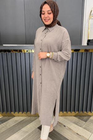 Everyday Button-Front Maxi Tunic