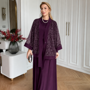 Sequin Jacket Three-Piece Set