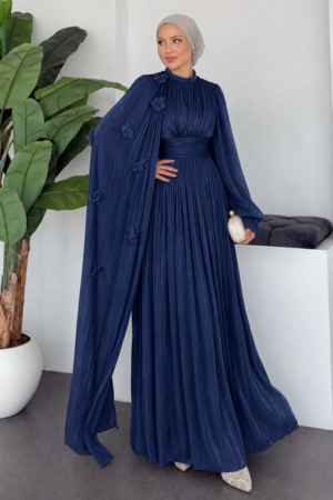 Celeste Floral Cape Gown