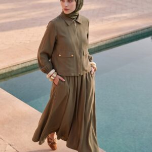 Comfort Zip-Up Jacket & Maxi Skirt Set
