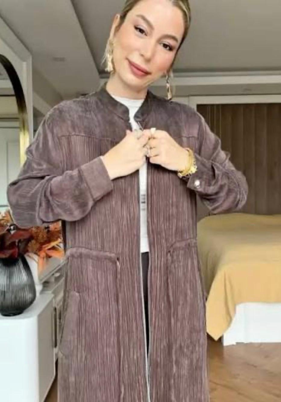 Silk Cupra Long Zip-Up Tie-Waist Jacket & Pants Set - Image 4