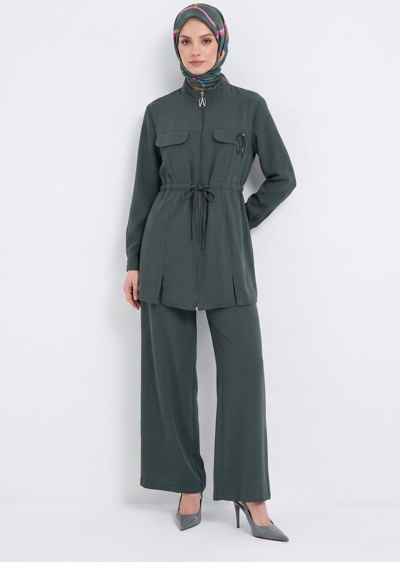 Luna Zip-Front Modest Two-Piece Set - Image 2