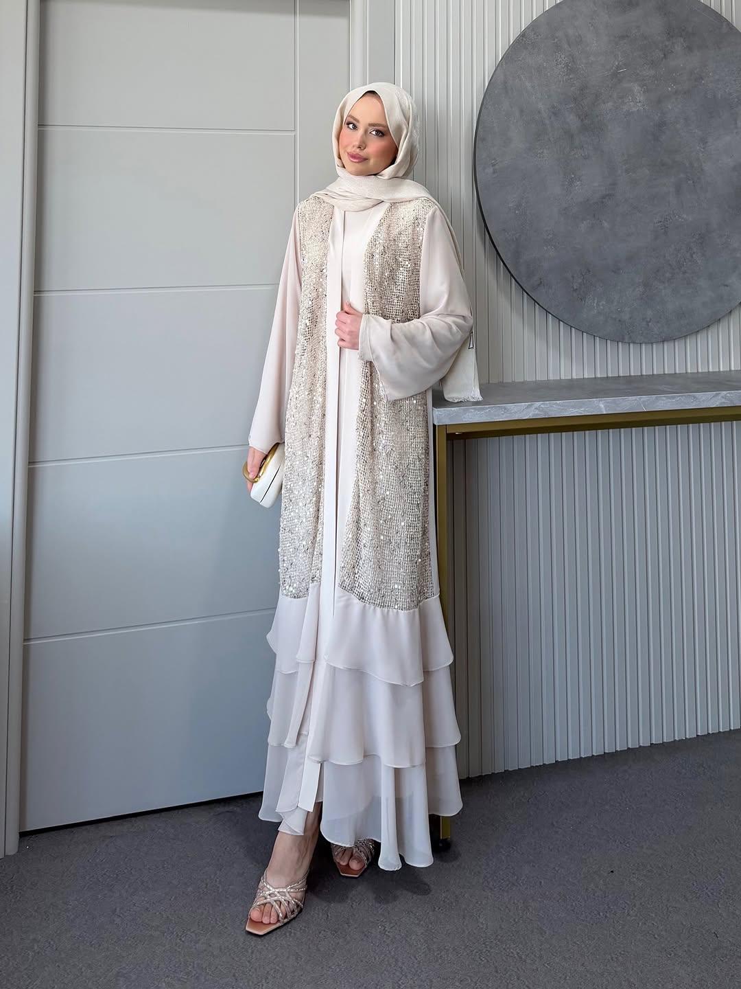 Sequin Abaya Set