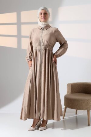 Viscose Shirt Collar Dress – Elegant Abaya Style Modest Dress