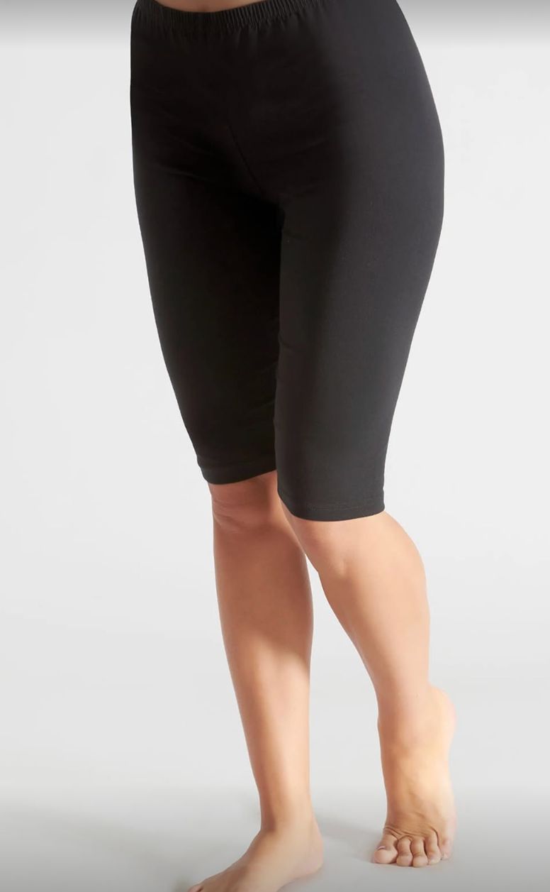 Modal Cotton-Blend Short Leggings – Black & White
