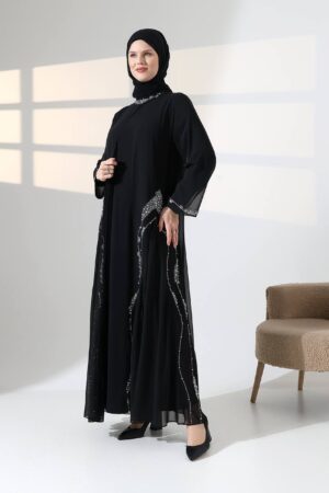 Embellished Chiffon Abaya