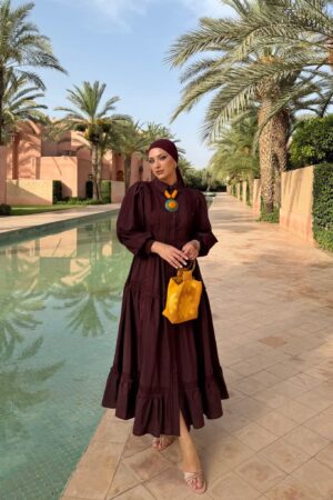 Cotton Embroidered Button-Front Maxi Dress