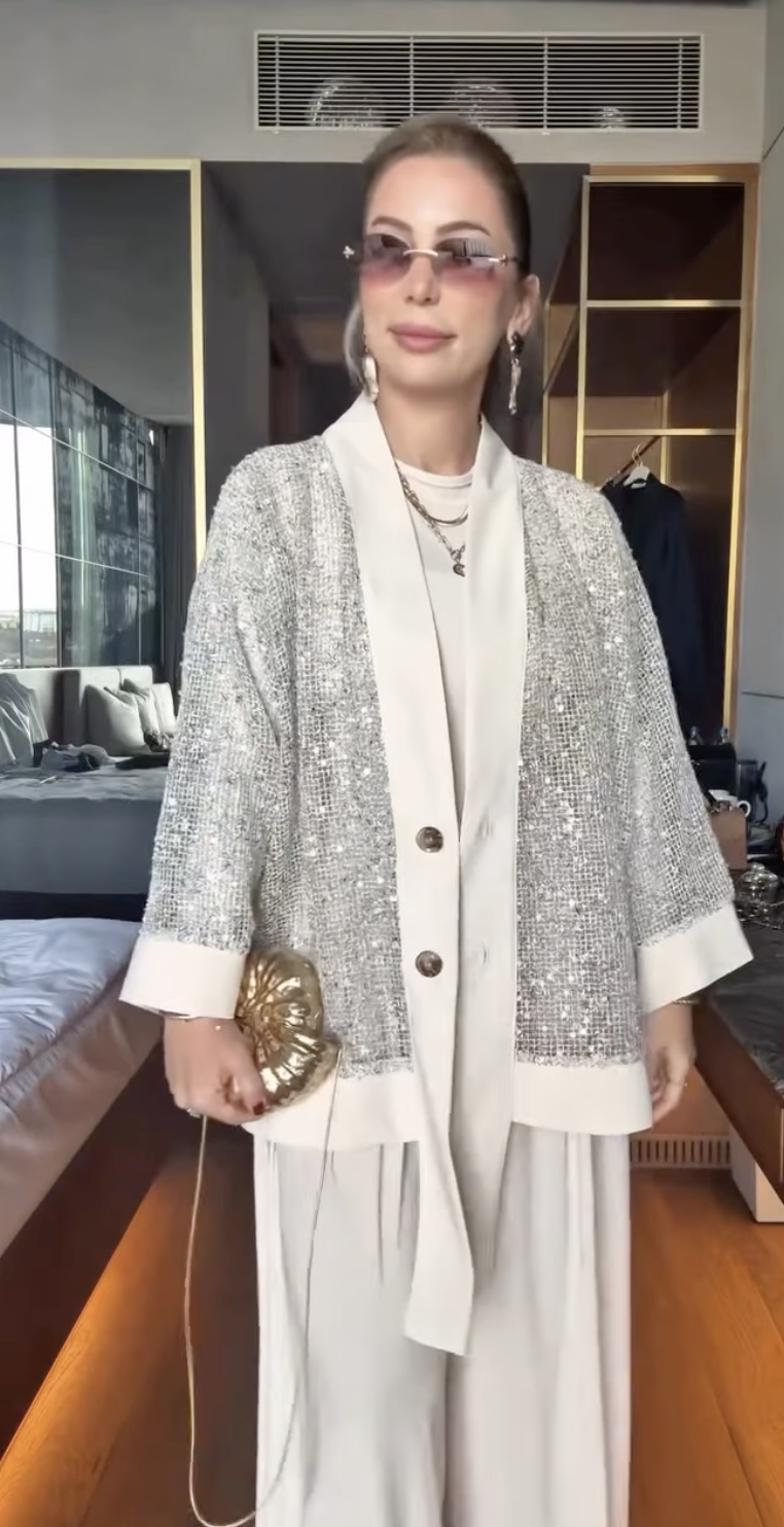 Luxury Mesh & Sequin 3-Piece Modest Suit Set - Image 2