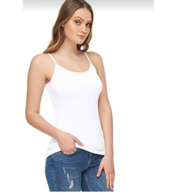 Modal Cotton-Blend Spaghetti Strap Tank Top - Image 2