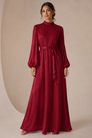 Lustrous Belted Maxi Dress