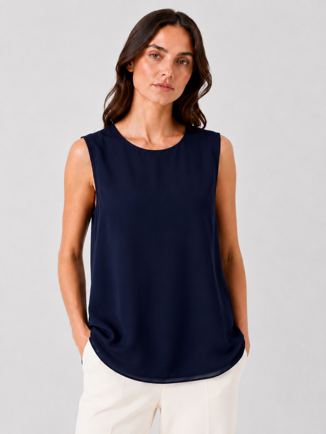 Sleeveless Chiffon Front Inner Top